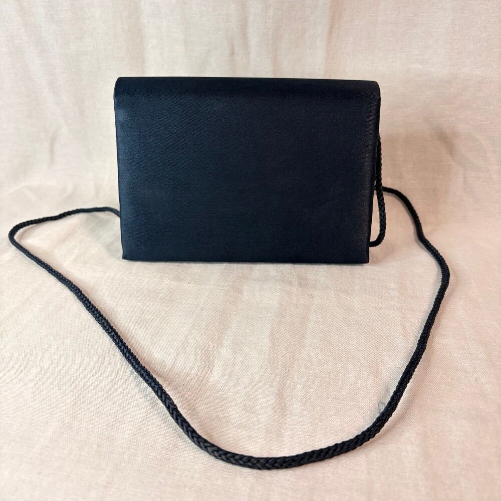 Vintage Sasha New York Navy Satin Evening Bag Handmade Clutch Purse